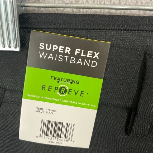 NEW Kenneth Cole Reaction Mens 32 X 30 Black Super Flex Waistband Dress Pants - Picture 7 of 9